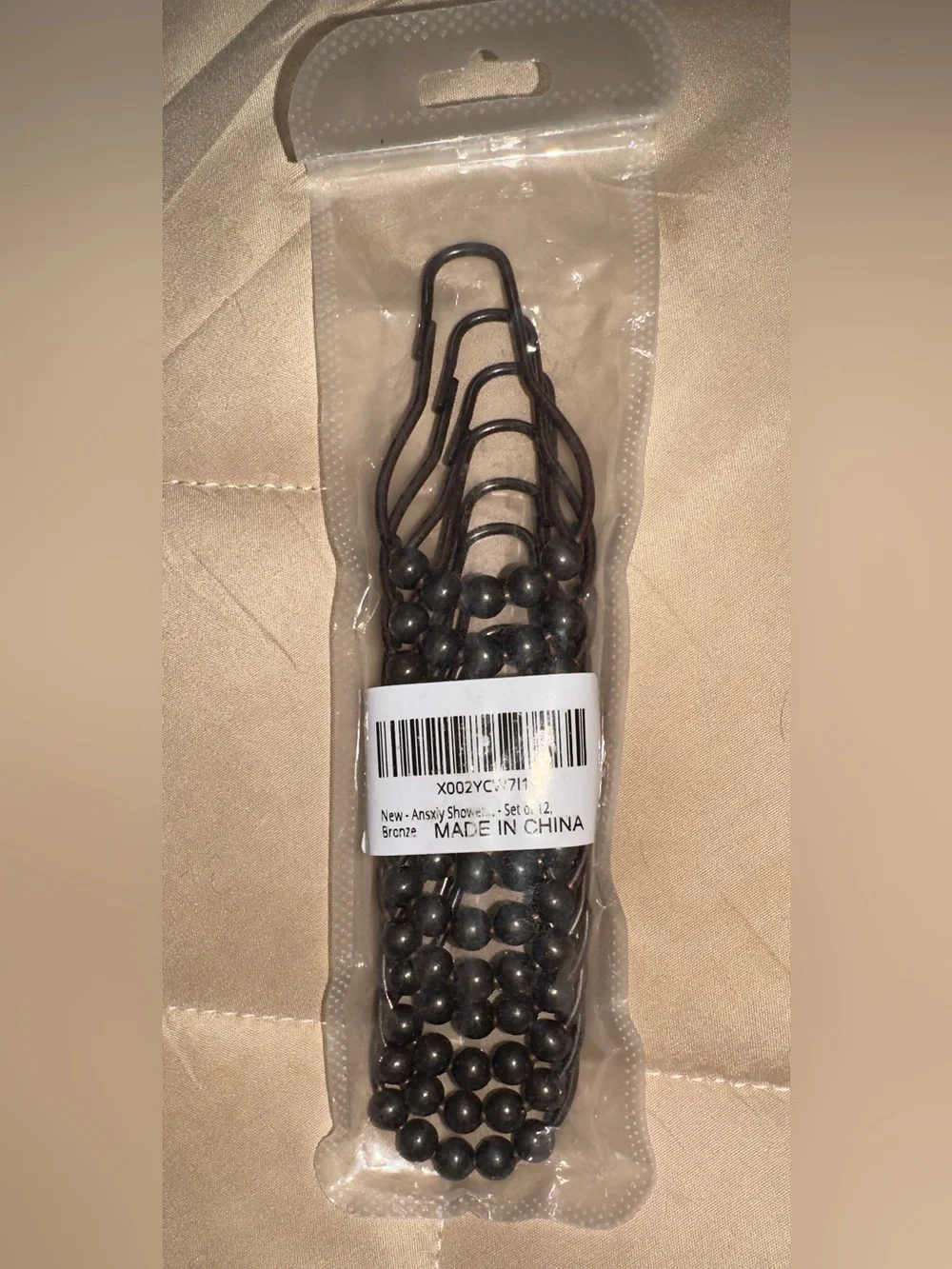 Shower Curtain Hooks Metal Roller Decorative 12 Count Bronze NEW